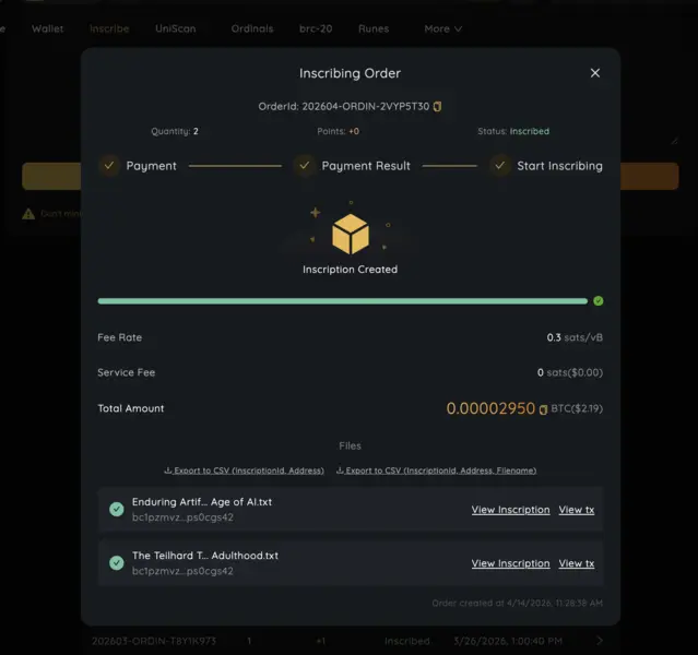 inscription b26a5ac4fd9bcf225a94e05983c6bda9addb0ef7a51a33b2deae7c9b649cdbe7i0